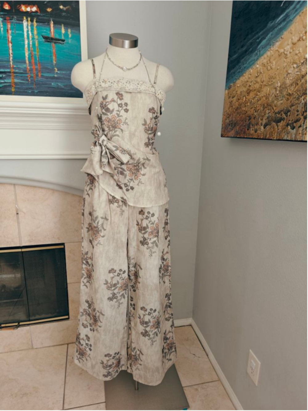 Women's Beige Floral set